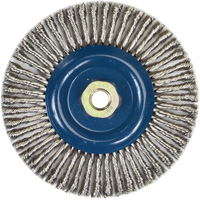 Stringer Bead Knot Wire Brush For Angle Grinders, 6" Dia., 0.02" Fill, 5/8"-11 Arbor, Stainless Steel Moffatt Supply & Specialties