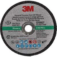 General Purpose Cut-Off Wheel, 01987, 3" x 0.04"/1/32", 3/8" Arbor, Aluminum Oxide Moffatt Supply & Specialties