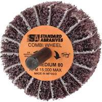 Standard Abrasives Buff and Blend Combi-Wheel 898001, 2" Dia. x 1" W, 1/4" Arbor, Aluminum Oxide Moffatt Supply & Specialties