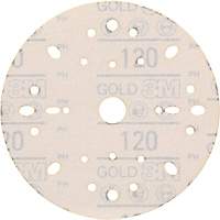 Hookit Gold Abrasive Disc, 6" Dia., 120 Grit, Aluminum Oxide, C-Weight Moffatt Supply & Specialties