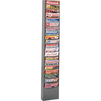 Literature Storage Racks, Stationary, 20 Slots, Steel, 13-1/8" W x 4-1/8" D x 58-1/2" H Moffatt Supply & Specialties