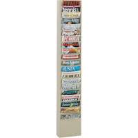 Literature Rack, Wall Mount, 20 Slots, Steel, 9-3/4" W x 4-1/8" D x 58" H Moffatt Supply & Specialties