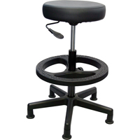 Tabouret de travail de s&eacute;rie 900, Stationnaire, Ajustable, 20" - 28", Vinyle Si&egrave;ge, Noir Moffatt Supply & Specialties