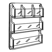 Literature Displays, Wall Mount, 9 Slots, Plastic, 30" W x 2" D x 36-7/8" H Moffatt Supply & Specialties