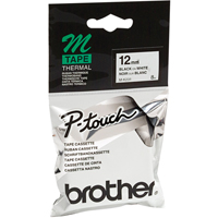 Label Tape, 12 mm x 26-1/4', Black on White Moffatt Supply & Specialties