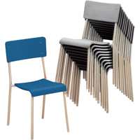 Ventura Stacking Chair, Plastic, Blue Moffatt Supply & Specialties