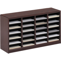 E-Z Stor&reg; Literature Organizer, Stationary, 24 Slots, Wood, 40" W x 11-3/4" D x 23" H Moffatt Supply & Specialties