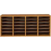 Adjustable Compartment Literature Organizer, Stationary, 24 Slots, Wood, 39-1/4" W x 11-3/4" D x 16-1/4" H Moffatt Supply & Specialties