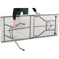 Fold-in-Half Table, Rectangular, 72" L x 30" W, Polyethylene, White Moffatt Supply & Specialties