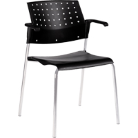Chaises empilables, Plastique, Hauteur 33", Capacit&eacute; 300 lb, Noir Moffatt Supply & Specialties