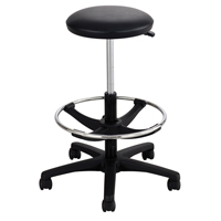Extended-Height Stool, Drafting, Adjustable, 22" - 32", Vinyl Seat, Black Moffatt Supply & Specialties