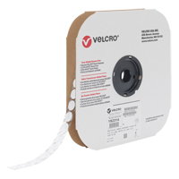 Attache Velcoin, Crochet, 3/4" dia., Adh&eacute;sif, Blanc Moffatt Supply & Specialties