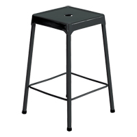 Counter Stool, Stationary, Fixed, 25", Steel Seat, Black Moffatt Supply & Specialties