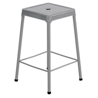 Counter Stool, Stationary, Fixed, 25", Steel Seat, Grey Moffatt Supply & Specialties