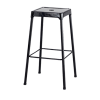 Bistro Stool, Stationary, Fixed, 29", Steel Seat, Black Moffatt Supply & Specialties