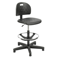 Soft Tough Stool, Stationary, Adjustable, 29" - 49", Polyurethane Seat, Black Moffatt Supply & Specialties
