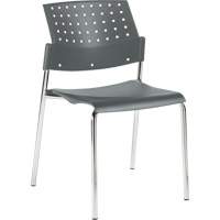 Chaises sans accoudoirs empilables, Plastique, Hauteur 33", Capacit&eacute; 300 lb, Gris Moffatt Supply & Specialties