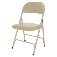 Vinyl Padded Folding Chair, Steel, Beige, 300 lbs. Weight Capacity Moffatt Supply & Specialties