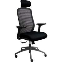 Era Series Adjustable Office Chair with Headrest, Fabric/Mesh, Black, 275 lbs. Capacity Moffatt Supply & Specialties