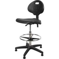 Heavy-Duty Ergonomic Stool, Stationary, Adjustable, 39” - 48”, Polyurethane Seat, Black Moffatt Supply & Specialties