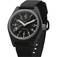 General Purpose Quartz with MaraGlo Watch, Analog, Battery Operated, 0.6" W x 1.3" D x 0.4" H, Black Moffatt Supply & Specialties