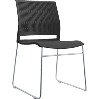 Stacking Chairs, Polypropylene, 32-3/8" High, 250 lbs. Capacity, Black Moffatt Supply & Specialties