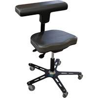 VEGA-T Ergonomic Industrial Chair, Mobile, Adjustable, Vinyl Seat, Black Moffatt Supply & Specialties