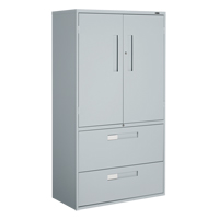 Armoire Multi-Stor, Acier, 3 Tablettes, 65-1/4" h x 36" la x 18" P, Gris Moffatt Supply & Specialties