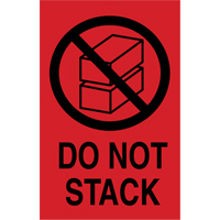 "Do Not Stack" International Shipping Labels, 6" L x 4" W, Black on Red Moffatt Supply & Specialties
