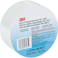 General Purpose Vinyl Tape 764, 48 mm (2") W x 32.9 m (108') L, White Moffatt Supply & Specialties