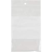 Sacs en poly avec espace inscriptible blanc, Refermable, 6" x 4", 2 mils Moffatt Supply & Specialties