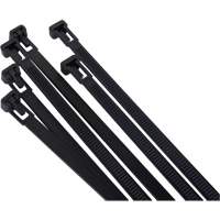 Attache-c&acirc;ble r&eacute;utilisable, Longueur 8", R&eacute;sistance &agrave; la traction 50 lb, Noir Moffatt Supply & Specialties