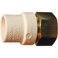 Threaded Pipe Adapter, Hub x FPT, 1" Dia., Brass/CPVC Moffatt Supply & Specialties