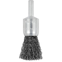E050-12 Shaft Mounted Crimped End Brush, 1/2", 0.012" Fill, 1/4" Shank Moffatt Supply & Specialties
