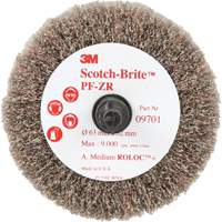 Brosse &agrave; lamelles pour labrasion et le polissage PF-ZR Roloc Scotch-Brite, Oxyde d'aluminium, Grain Moyen, 2-1/2" x 1-1/4" Moffatt Supply & Specialties