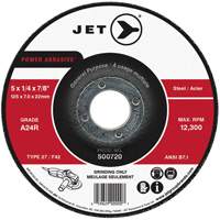 A24R Power Abrasive Grinding Wheel, 4-1/2" x 1/4", 7/8" Arbor, Type 27 Moffatt Supply & Specialties