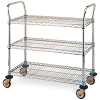 Standard-Duty Utility Carts, Stainless Steel, 18" x 39" x 30", 500 lbs. Capacity Moffatt Supply & Specialties