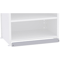 Plaque de base/façade pour rangement de bacs sur rayonnage enclenchable Interlok Moffatt Supply & Specialties