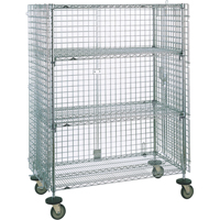 Security Carts, Chrome Plated, 21-1/2" x 68-1/2 x 50-1/2", 500 lbs. Capacity Moffatt Supply & Specialties