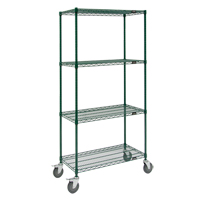 Wire Shelf Cart, Epoxy Finish, 36" x 80" x 24", 800 lbs. Capacity Moffatt Supply & Specialties
