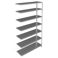 Shelving Unit, Galvanized Steel, Slotted Angle, Add-On, 48" W x 84" H x 15" D Moffatt Supply & Specialties