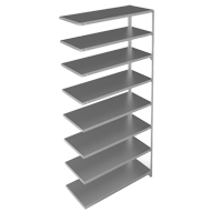 Shelving Unit, Galvanized Steel, Slotted Angle, Add-On, 48" W x 96" H x 18" D Moffatt Supply & Specialties