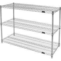 Heavy-Duty Chromate Wire Shelving, 3 Tiers, 30" W x 33" H x 14" D Moffatt Supply & Specialties