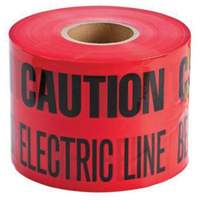 "Buried Electric Line" Identoline&reg; Underground Warning Tape, 6" W x 1000' L, Black on Red Moffatt Supply & Specialties