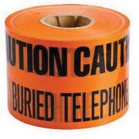 "Buried Telephone Line" Identoline&reg; Underground Warning Tape, 6" W x 1000' L, Black on Orange Moffatt Supply & Specialties