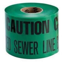 "Buried Sewer Line" Identoline&reg; Underground Warning Tape, 6" W x 1000' L, Black on Green Moffatt Supply & Specialties