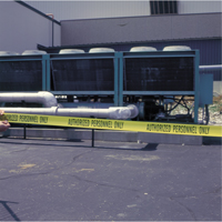 Barricade Tape, English, 3" W x 1000' L, 2 mils, Black on Yellow Moffatt Supply & Specialties