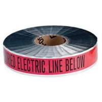 "Electric Line" Identoline&reg; Underground Warning Tape, 2" W x 1000' L, Black on Red Moffatt Supply & Specialties