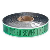 "Sewer Line" Identoline&reg; Underground Warning Tape, 2" W x 1000' L, Black on Green Moffatt Supply & Specialties