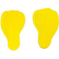 Floor Marking Labels, Footprint, 12" L x 3.75" W, Yellow, Vinyl Moffatt Supply & Specialties